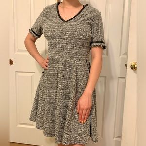 A.U.W Dress, Size 8, Knee length dress, black and white, thick material